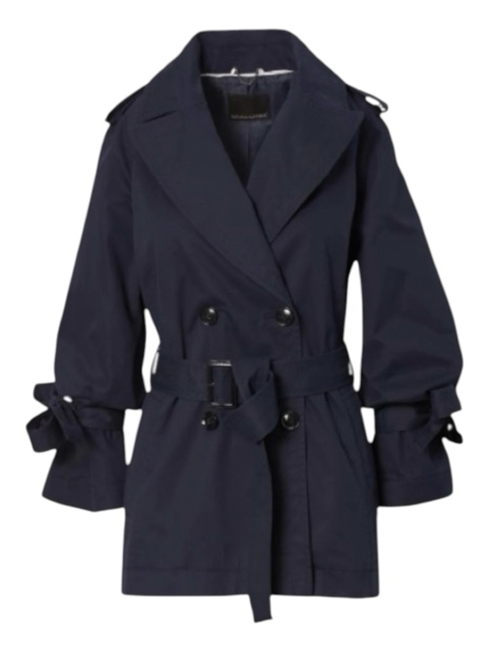 BANANA REPUBLIC Navy Blue Trench Coat, Water Resistant, Size L.